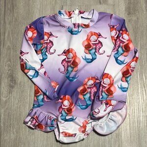 Mermaid Long Sleeve Kids Swimwear